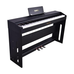 Kadence DP02W Digital Piano Set with 88 Semi Weighted Keys, Triple Pedals, Indian Musical Electronic Tones, Wooden Music Stand and 2 Headphone Jack/Midi Out/USB Audio Output (Black)